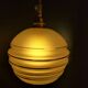 Frosted glass lamp with golden trims