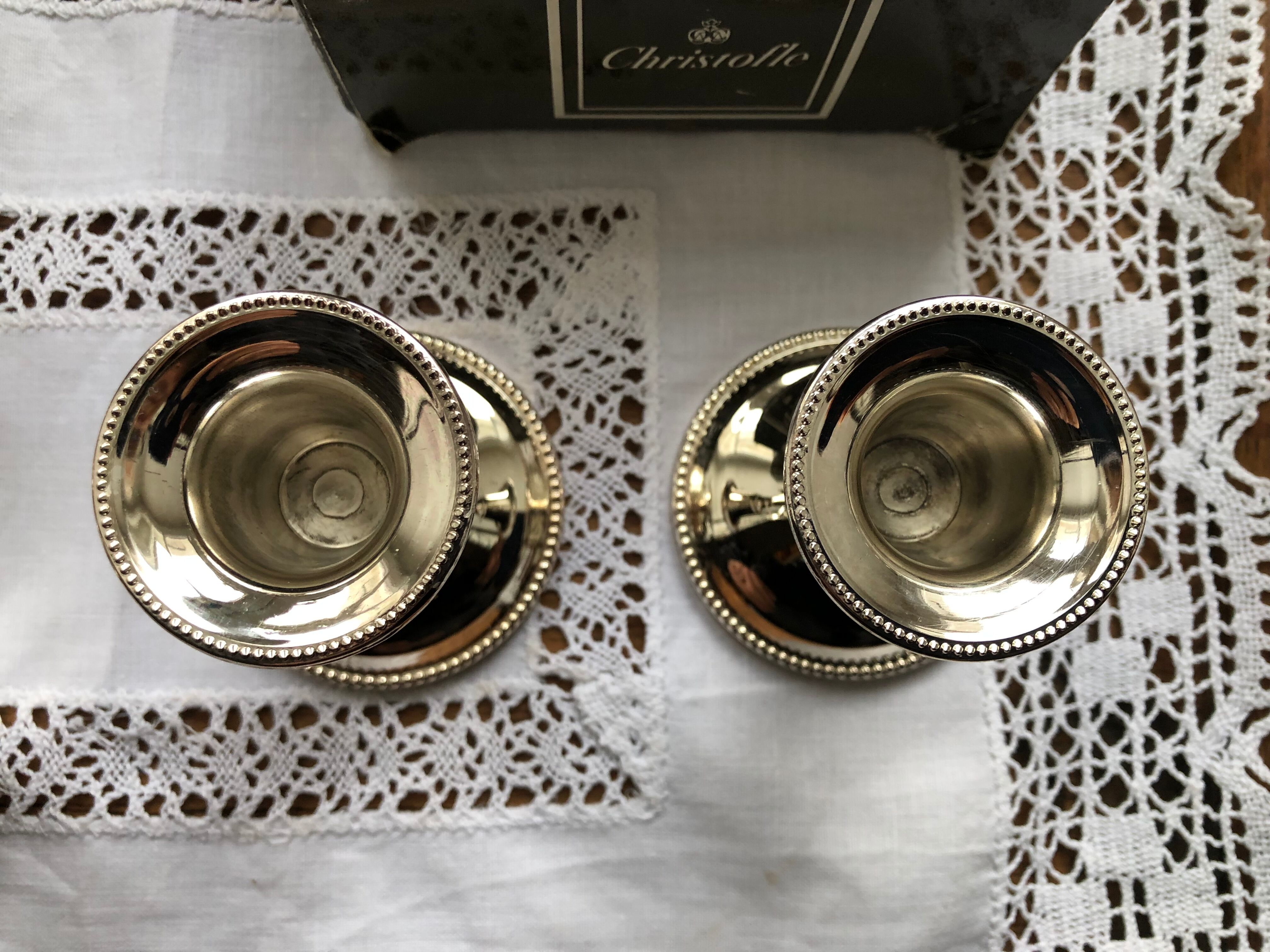 Pair of Christofle candle holders