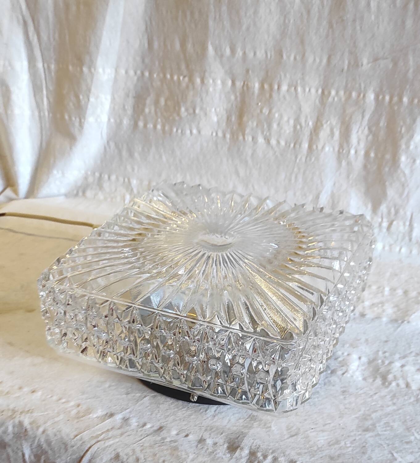 Vintage glass ceiling light - mid 20th century