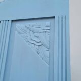 Parisian Art Deco armoire with beveled mirror and painted decoration