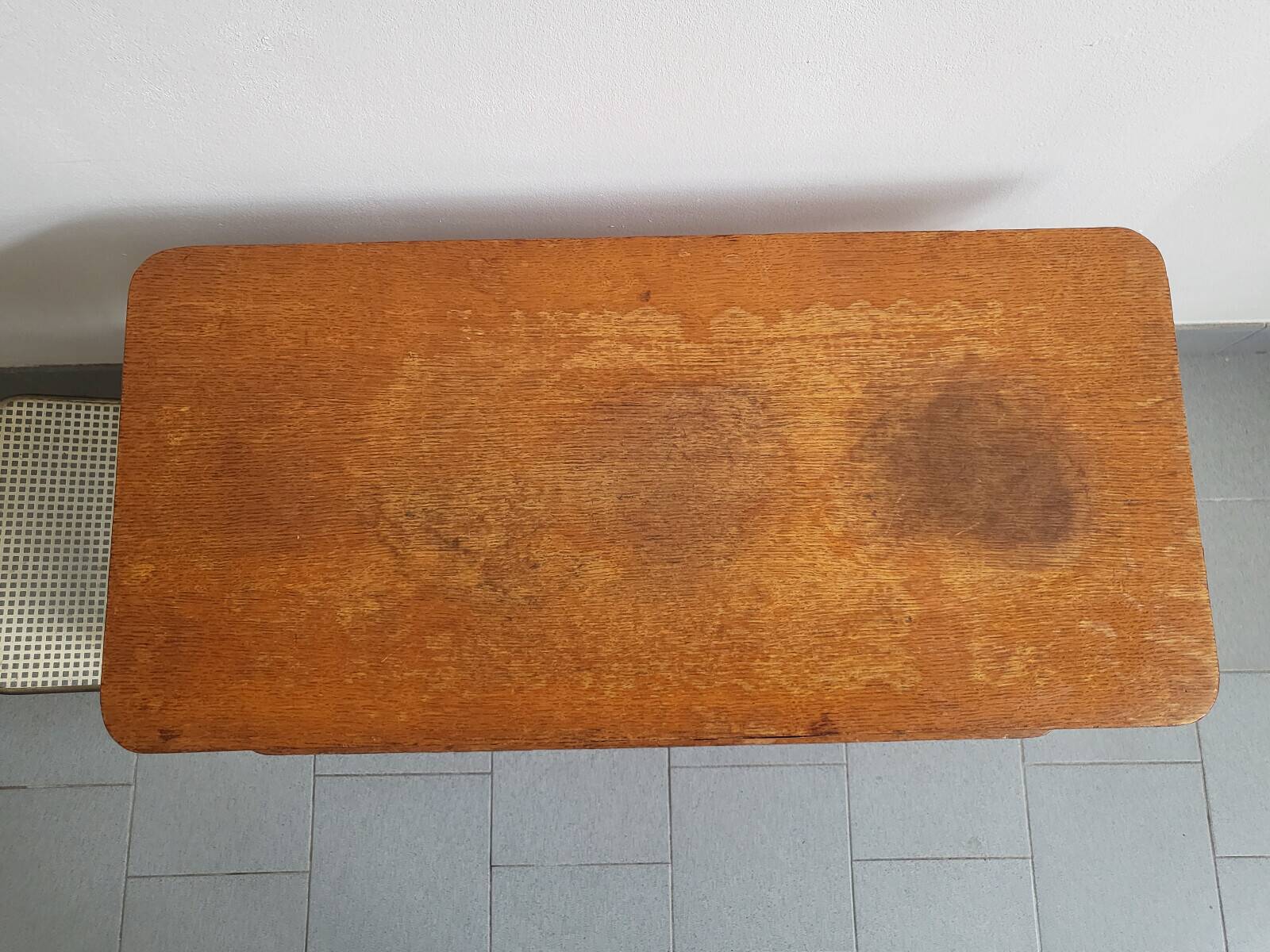 Vintage 1950 coffee table magazine rack in steel & beech 50s rockabilly zazou