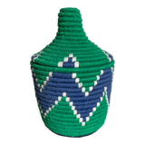 Bohemian artisanal Moroccan box colored green and blue