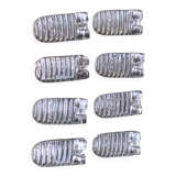 8 knife holders in transparent molded glass, patented SGDG vintage 1960