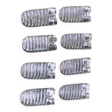 8 portes couteaux en verre transparent moule, breveté SGDG vintage 1960