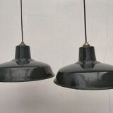 Enameled sheet metal pendant lights