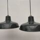 Enameled sheet metal pendant lights