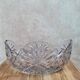 Large vintage oval cut amethyst glass bowl