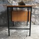 Modernist desk with drawers - tubular base and light oak top - vintage