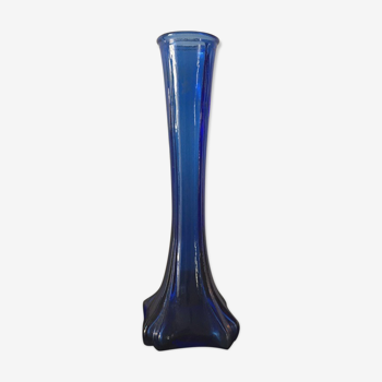 Blue moulded glass soliflore