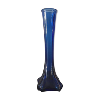 Blue moulded glass soliflore