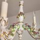 Handgeformt vergoldet vintage Porzellan Kronleuchter Capodimonte 1960er
