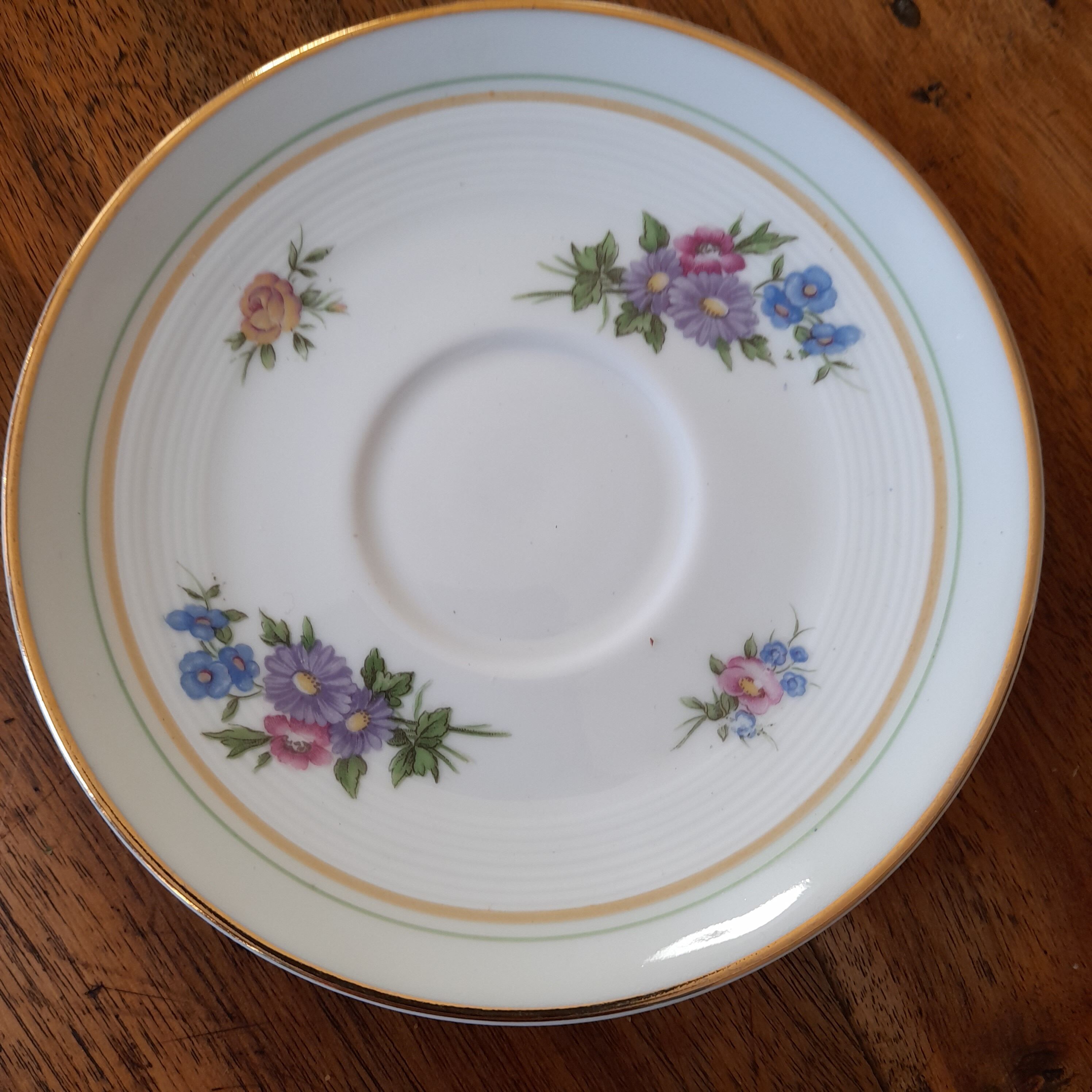 6 cups tea porcelain limoges L.Pollet lyon 40s