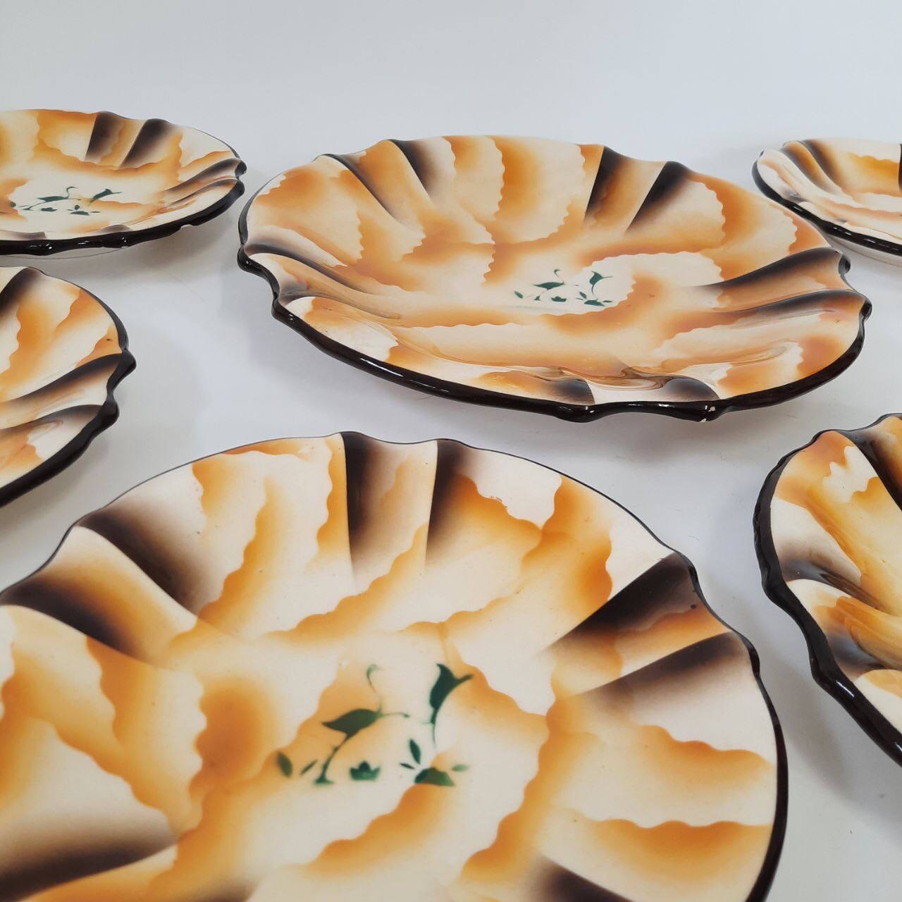 Futurist dessert set, silkscreened, 1930s