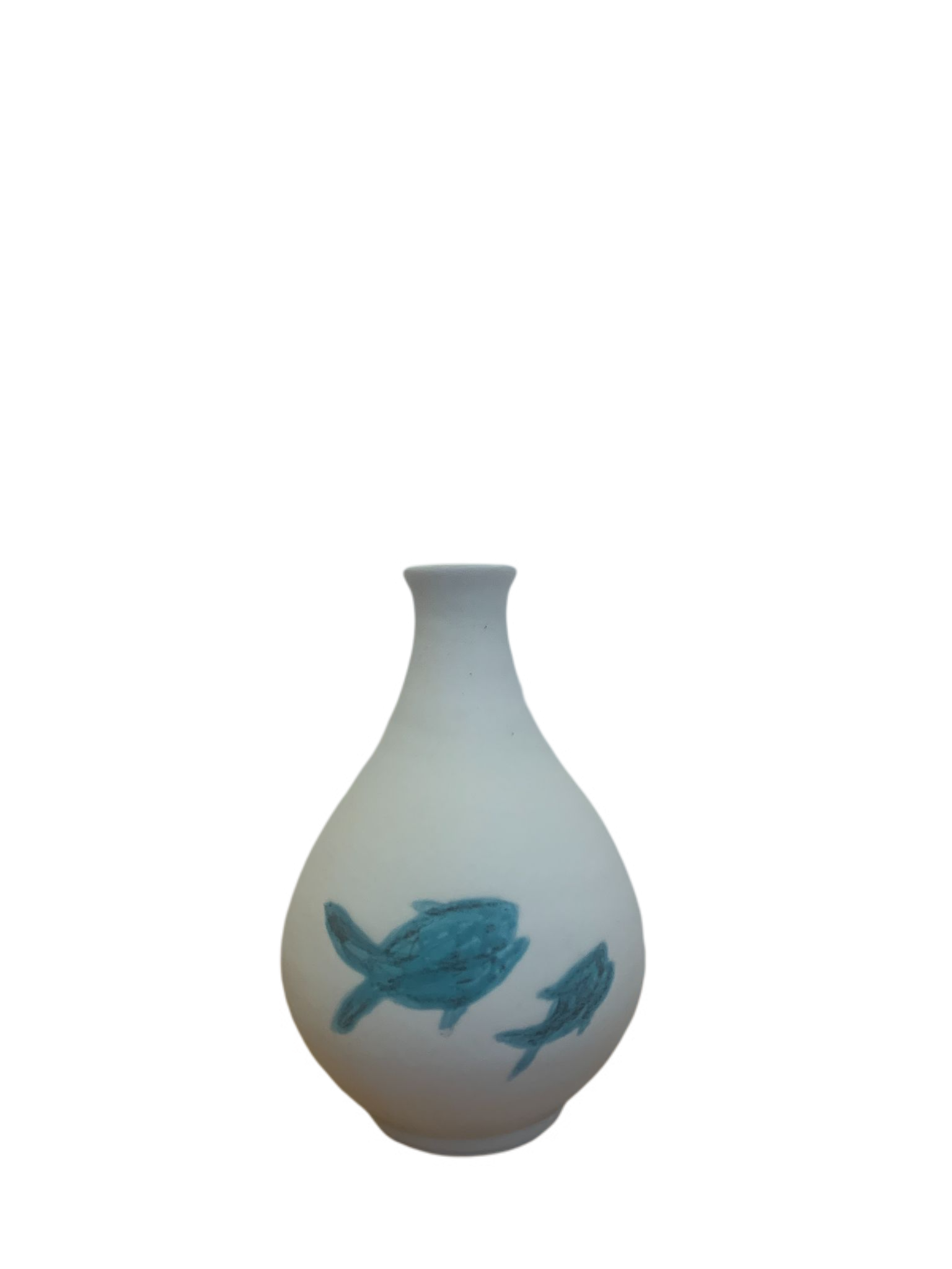White ceramic with dolphin motif