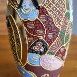 Set of 2 Japanese Satsuma ceramic vases