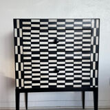 Checkerboard marquetry chest of drawers