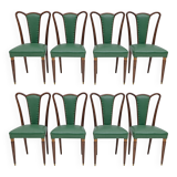 Eight Mid-century Modern Dining Chairs Attributed to Guglielmo Ulrich, 1940s