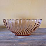 Salad bowl (large) model Rosaline from Arcoroc in pink glass