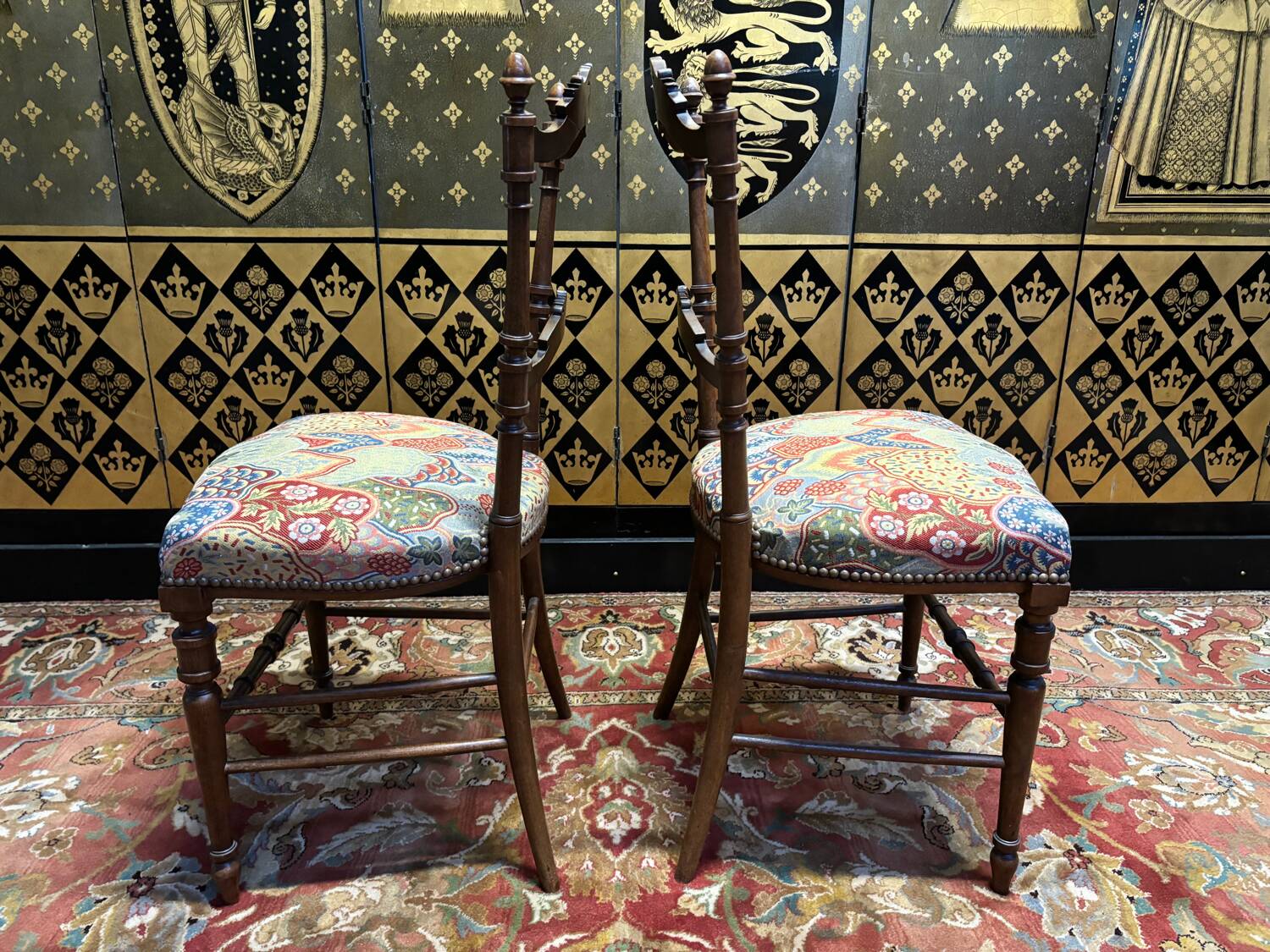 2 art nouveau upholstered chairs