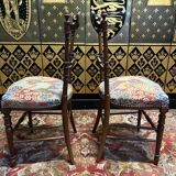 2 art nouveau upholstered chairs