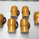 6 glazed terracotta mugs