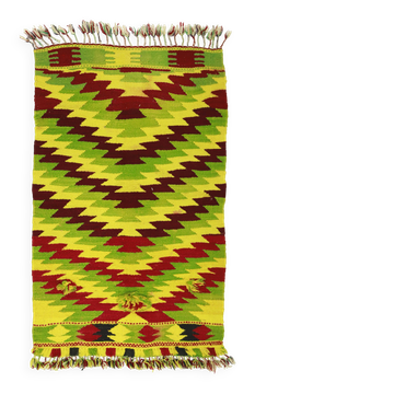 Small Anatolian Turkish Kilim 65x110 cm Vintage Geometric Handwoven