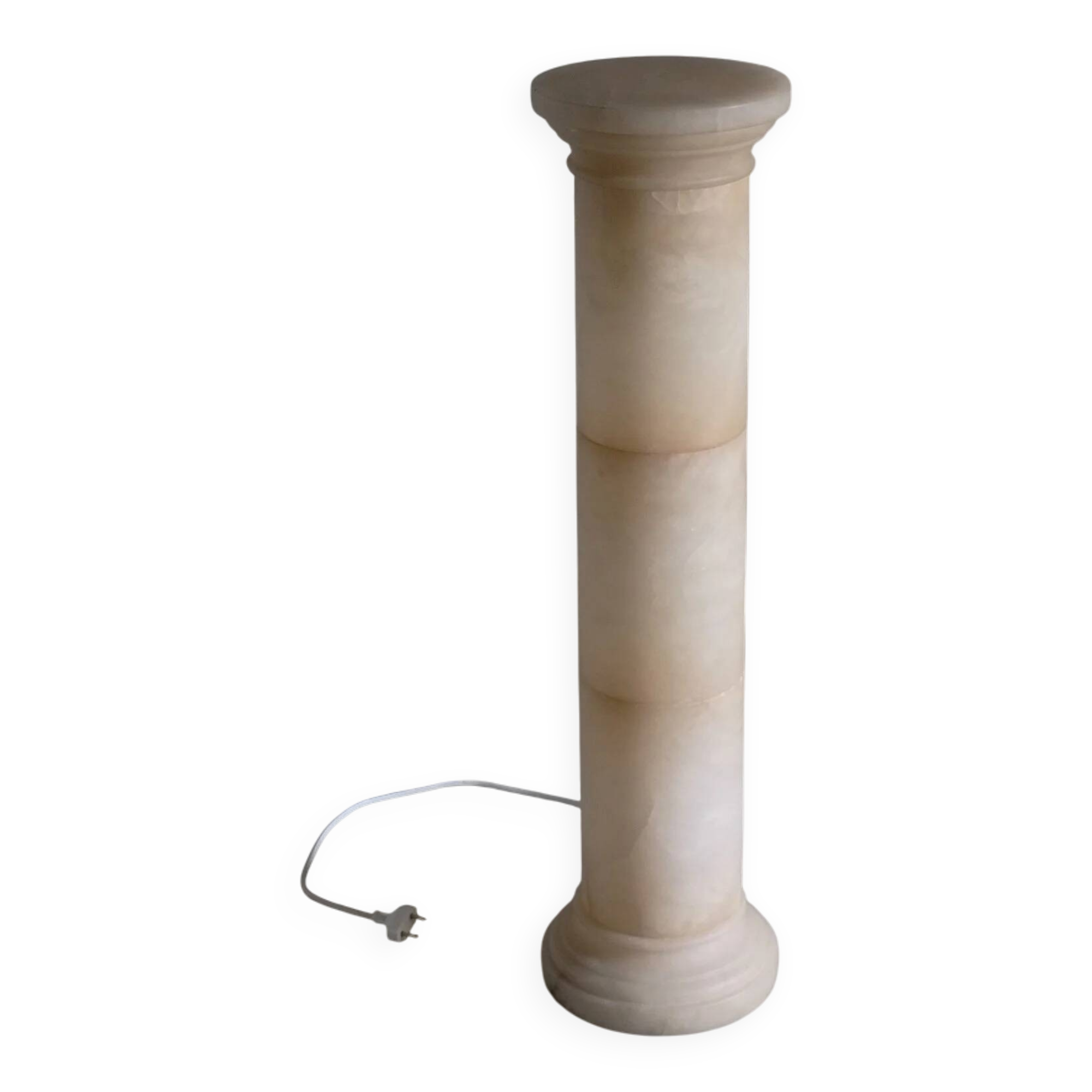 Alabaster column pedestal floor lamp | Italy | 1980s