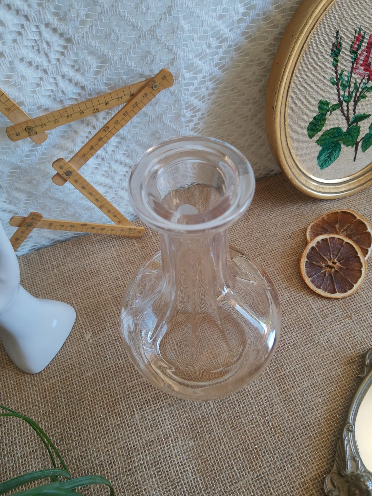 Carafe cristal d'arques épis taillé vintage