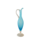 Elegant azure blue blown glass ewer vase