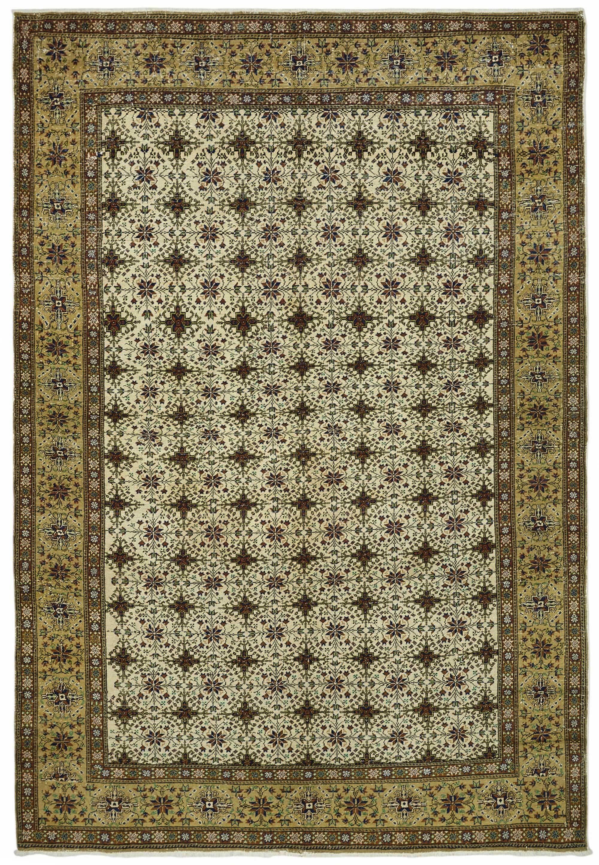 Turkish Wool Vintage Kayseri Rug 196 cm x 291 cm