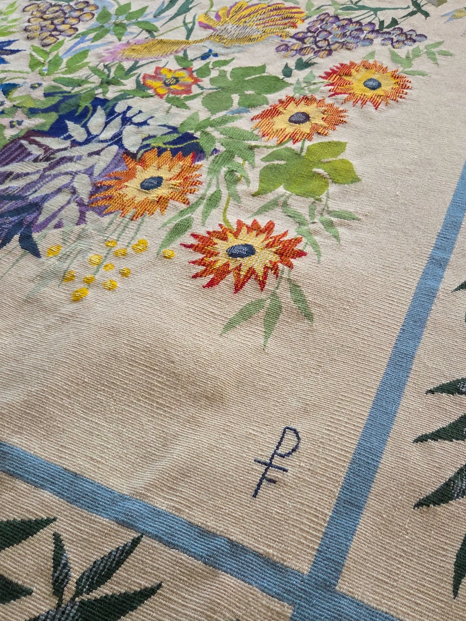 Aubusson tapestry "The Black Trellis" by Odette Caly — Pinto Workshops