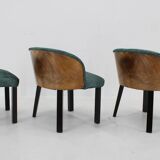 Paire de chaises avec tabouret des années 1940, Italie