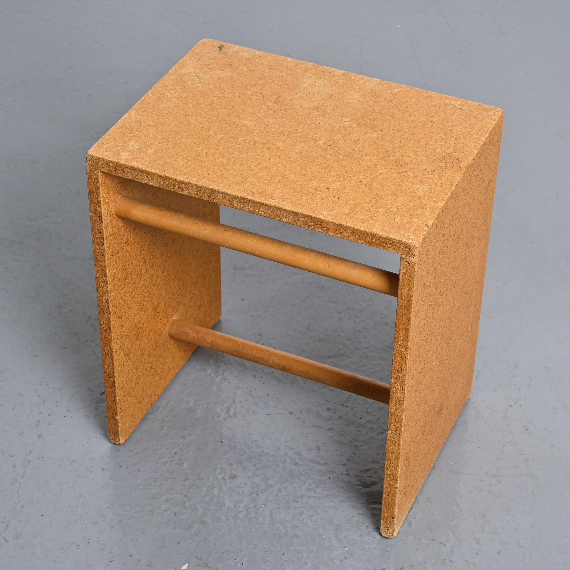 Stool in particle board by Max Bill, Ulm, around 1962