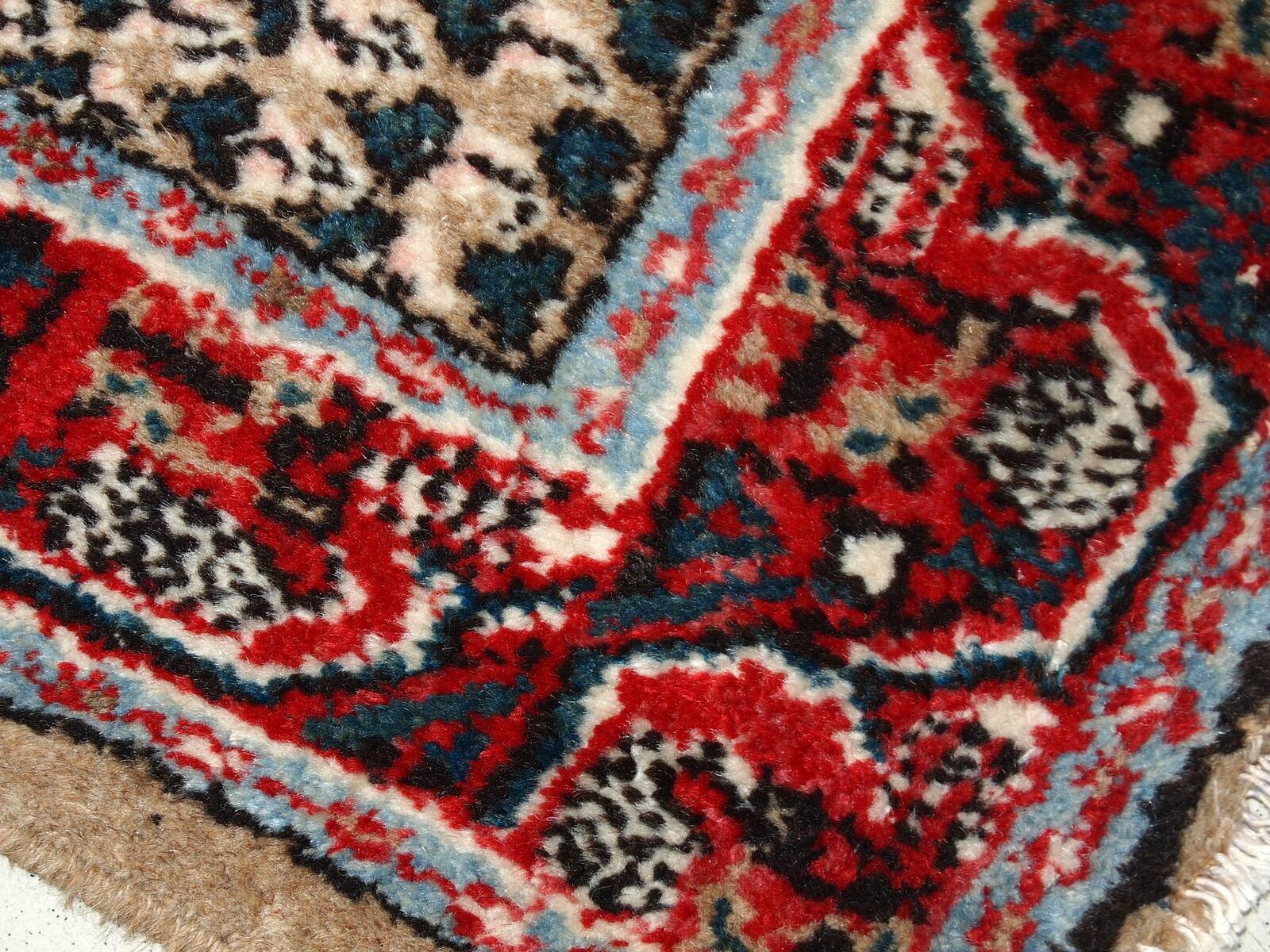 Tapis Vintage Seraband Indien en Laine, Années 1970, Élégance Artisanale
