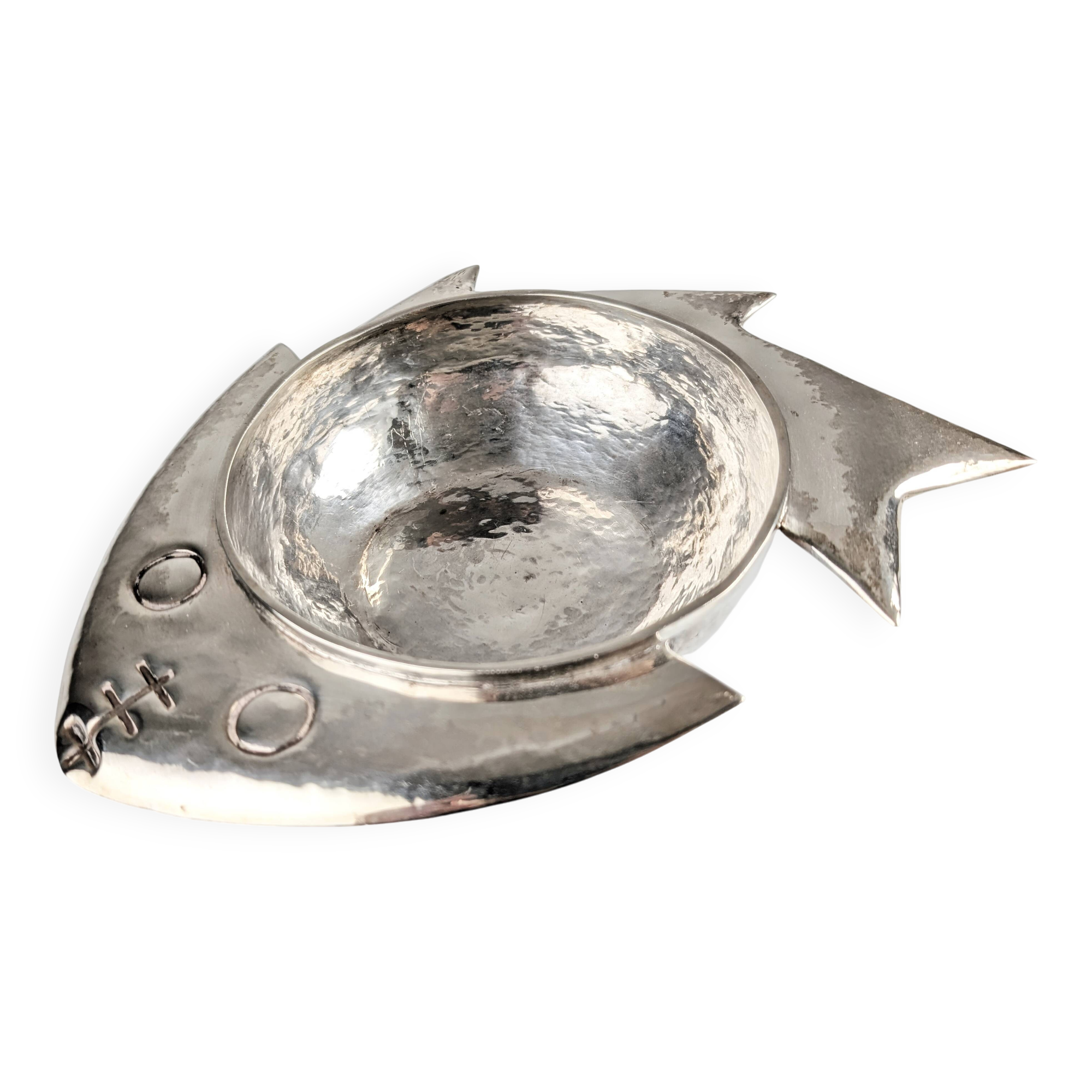 Silver Sculptural Bowl by Graziella Laffi, Signed, Peru, 1960s