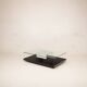 Cidue Mid Century Italian Black Lacquer, Mirror and Glass Coffee Table 1970