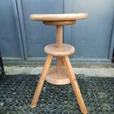 Tabouret à vis d'atelier en bois de 46 à 65 cm