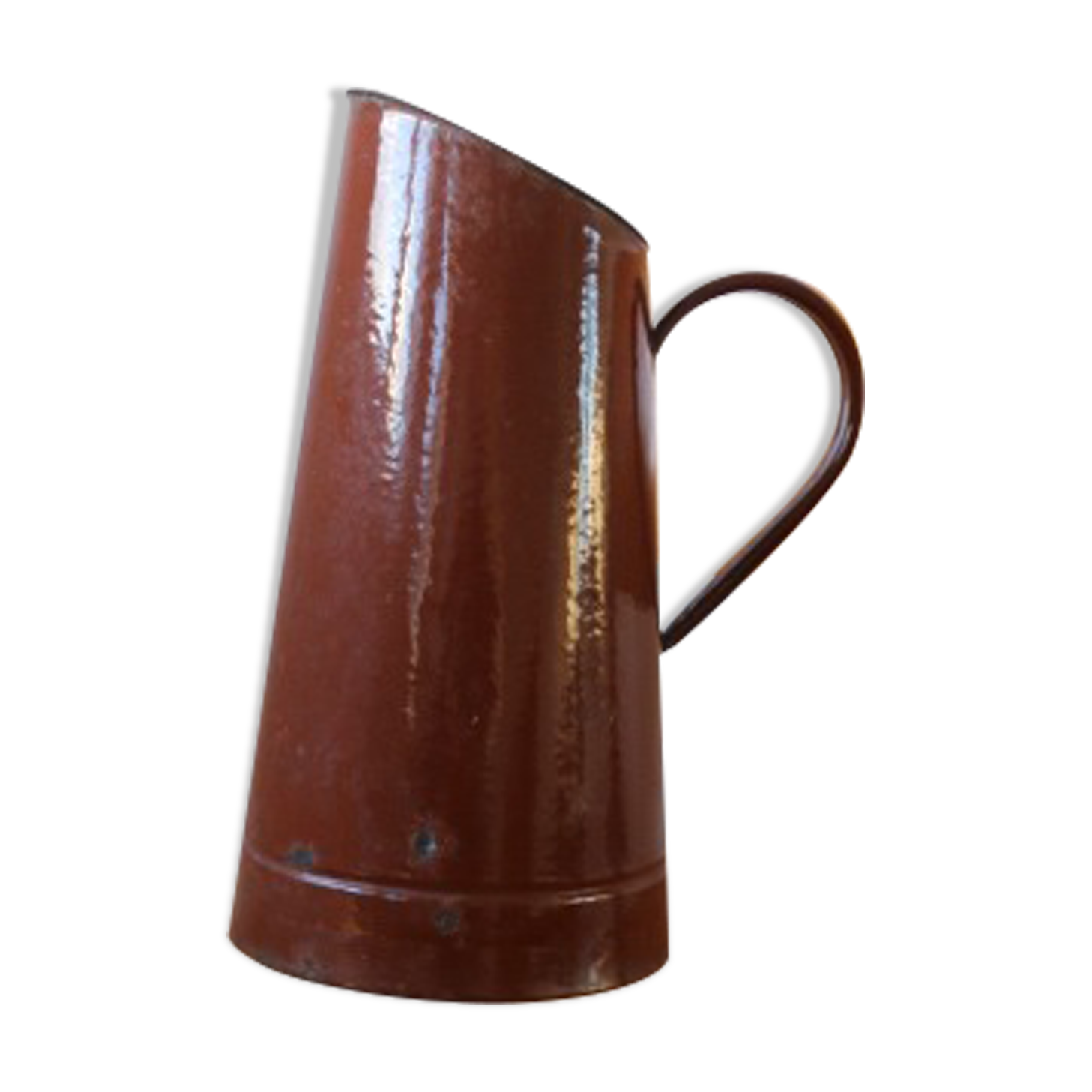 Broc marron acier émaillé