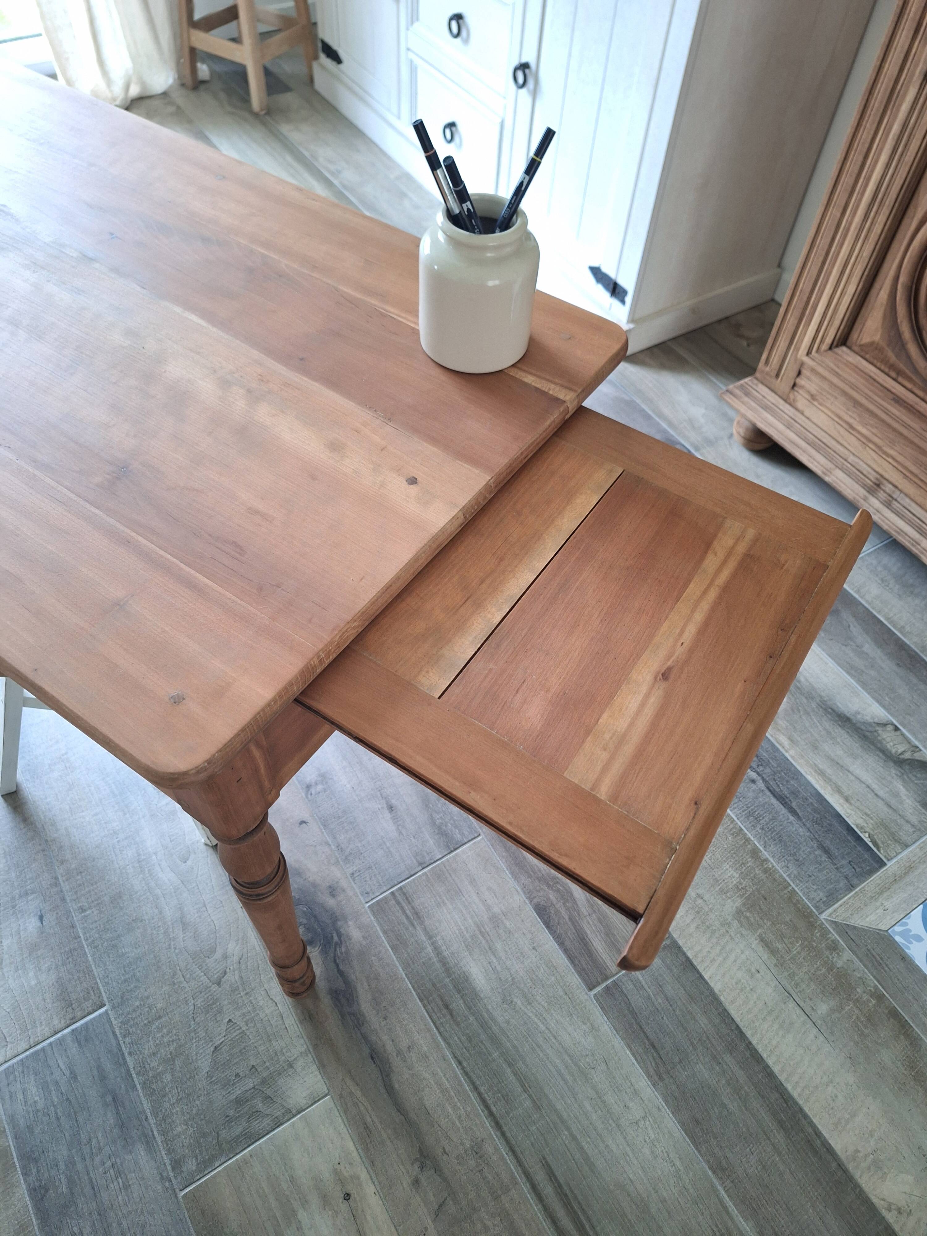 Vintage solid wood desk with extensions.