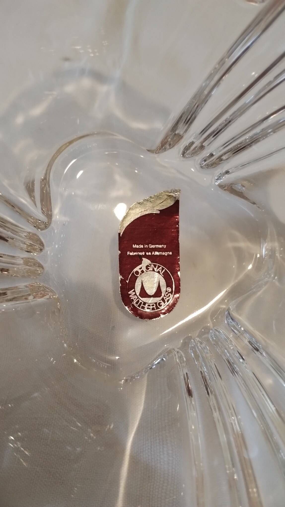 Crystal pocket tray by Walther Glas