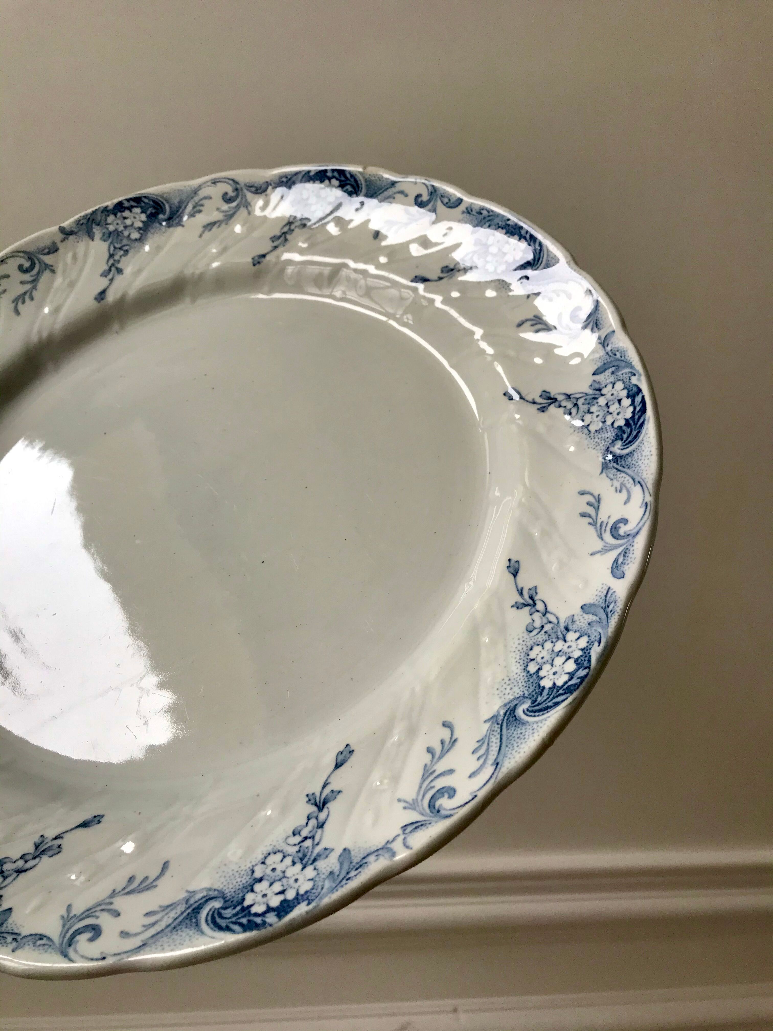 Round dish in Iron Earth K&G Lunéville model "Angèle" late 19th century