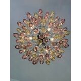 Contemporary Multicolor "Poliedri" Murano Glass Chandelier in Venini Style