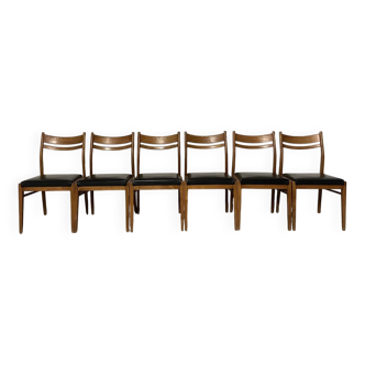 Set of 6 vintage Scandinavian chairs from the 60s/70s