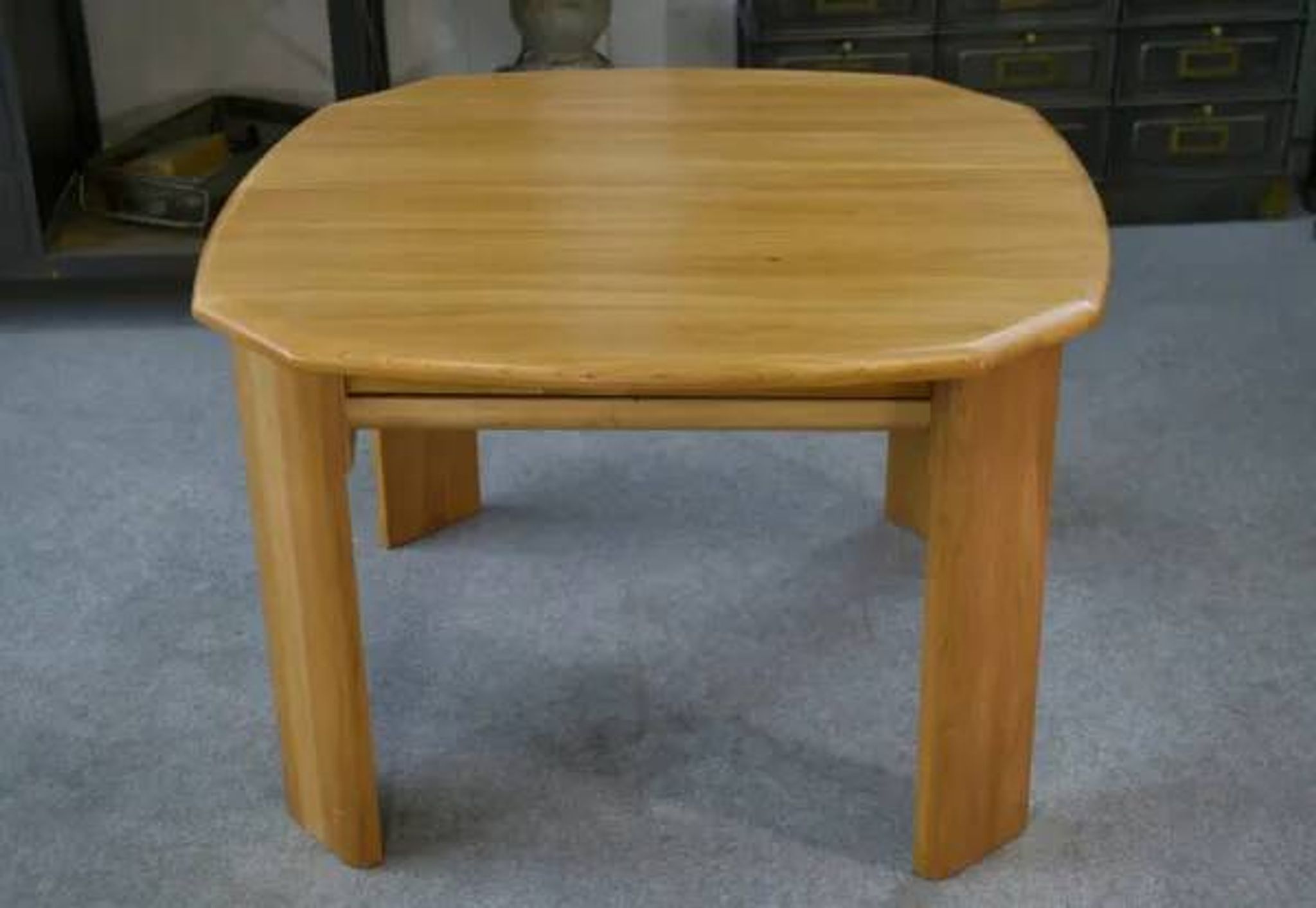 Solid elm table in the style of Maison Regain, 1970s