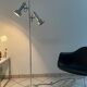 Lampe lampadaire liseuse Delmas vintage années 70 chrome & alu