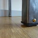 Metal kitchen table with gray speckled enameled top from the 1940s