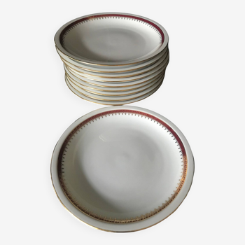 Set of 10 Berry High Porcelain dessert plates