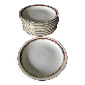 Set of 10 Berry High Porcelain dessert plates