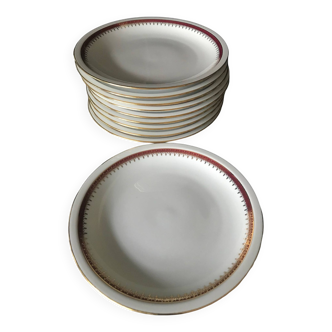 Lot de 10 assiettes à dessert Haute Porcelaine du Berry