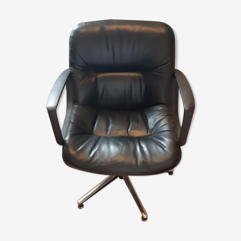 Sedinternational Sed international swivel black leather armchair
